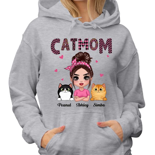 Doll Cat Mom Pink Pattern Gift For Cat Lovers Personalized Shirt Supply - Image 4