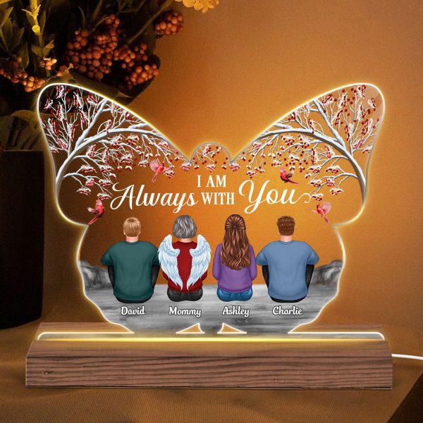 Berry Tree Memorial Family Butterfly Shaped Personalized Custom Shape LED Night Light Online Hot Sale - Image 2