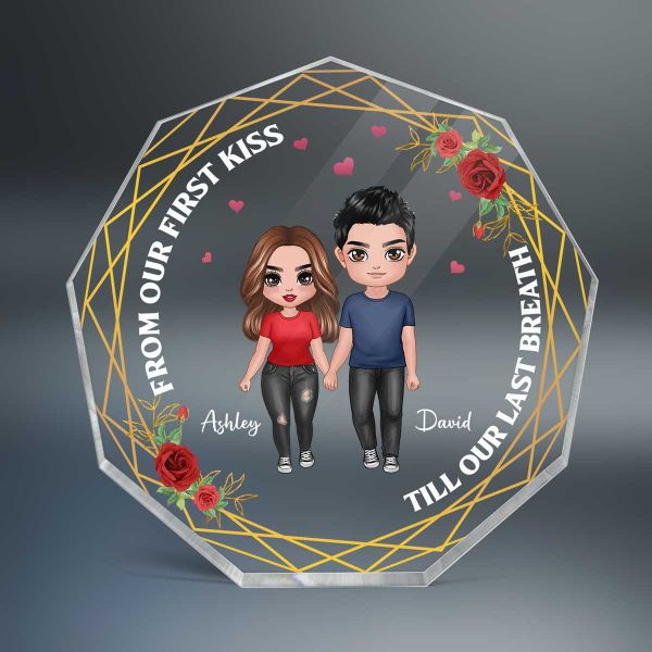Doll Standing Couple Personalized Nonagon Acrylic Plaque - Gift For Him Gift For Her Fashion - Image 2