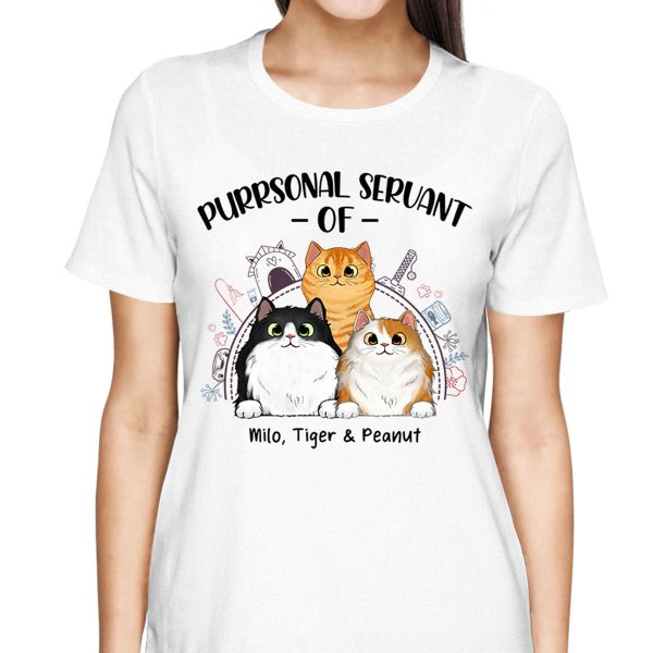 Purrsonal Servant Of Cats Sketch Things Personalized Shirt Online - Image 2