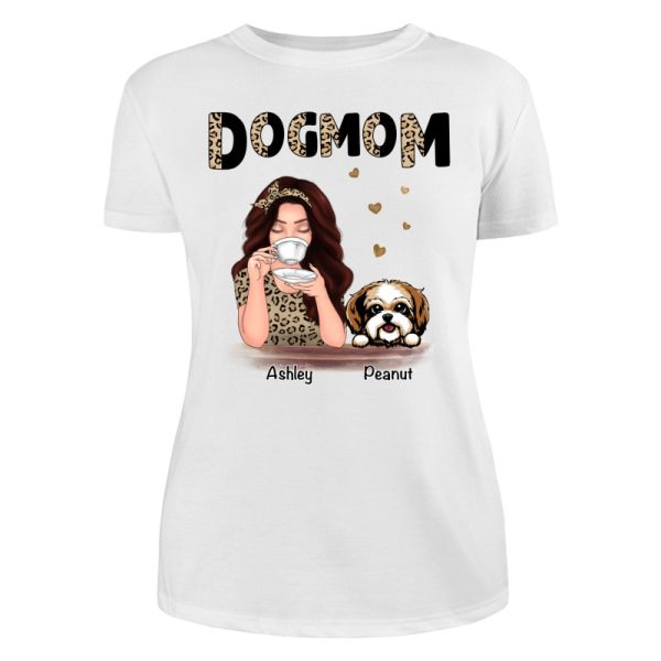Half Leopard Pattern Dog Mom Gift For Dog Lovers Personalized Shirt Online Sale - Image 3