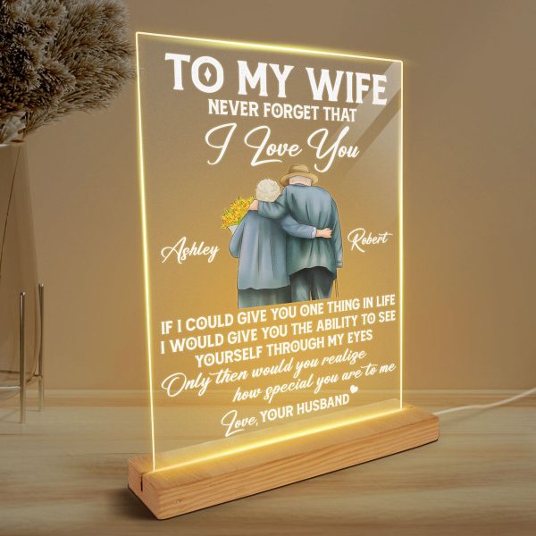 Never Forget That I Love You Couple Personalized LED Night Light, Acrylic LED Lamp Online now - Image 3