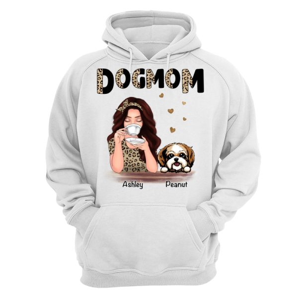 Half Leopard Pattern Dog Mom Gift For Dog Lovers Personalized Shirt Online Sale - Image 2