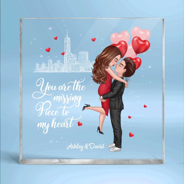 The Missing Piece To My Heart Personalized Acrylic Block Plaque - Valentine‘s Day Gift For Him, Gift For Her Cheap - Image 2