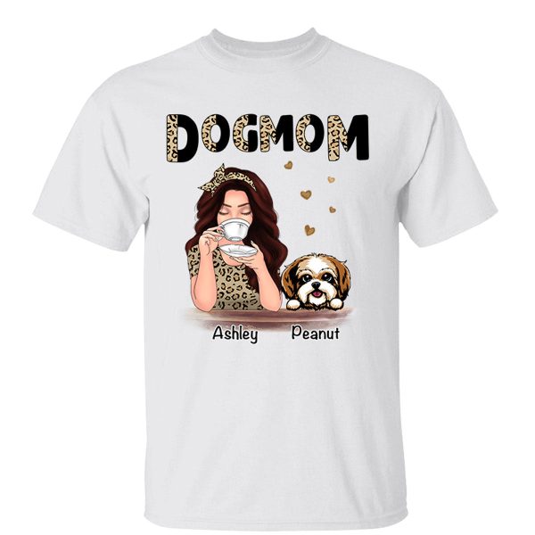 Half Leopard Pattern Dog Mom Gift For Dog Lovers Personalized Shirt Online Sale - Image 4