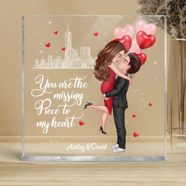 The Missing Piece To My Heart Personalized Acrylic Block Plaque - Valentine‘s Day Gift For Him, Gift For Her Cheap - Image 4
