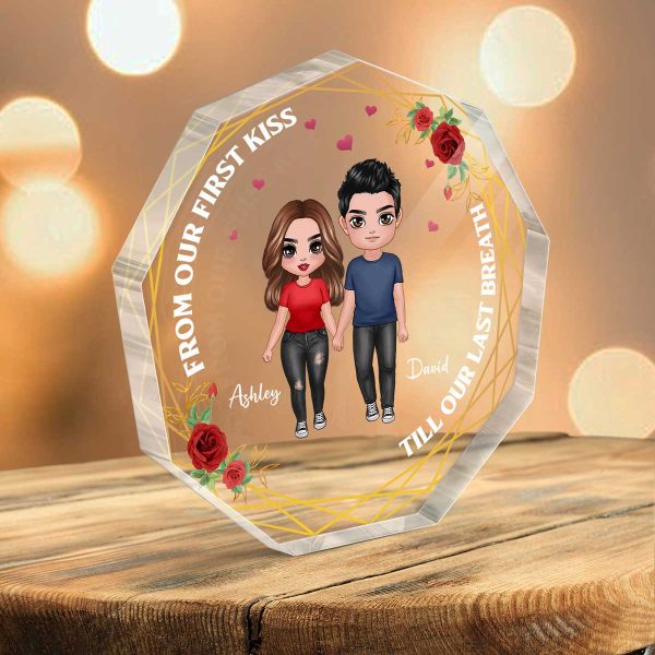 Doll Standing Couple Personalized Nonagon Acrylic Plaque - Gift For Him Gift For Her Fashion - Image 3