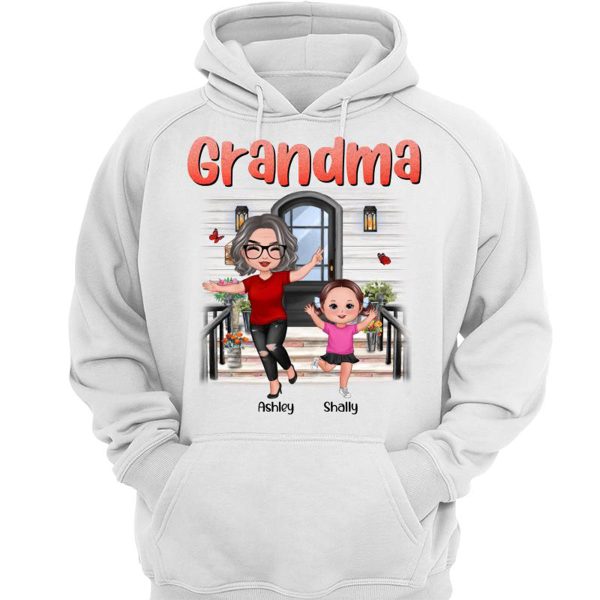Happy Doll Grandma Grandkids Front Porch Personalized Shirt For Cheap - Image 3
