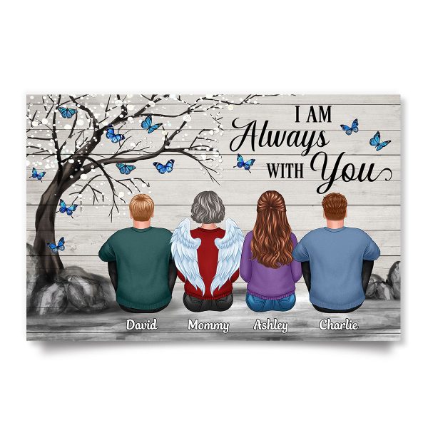 Butterflies Blossom Tree Family Sitting Memorial Remembrance Gift Personalized Horizontal Poster Sale