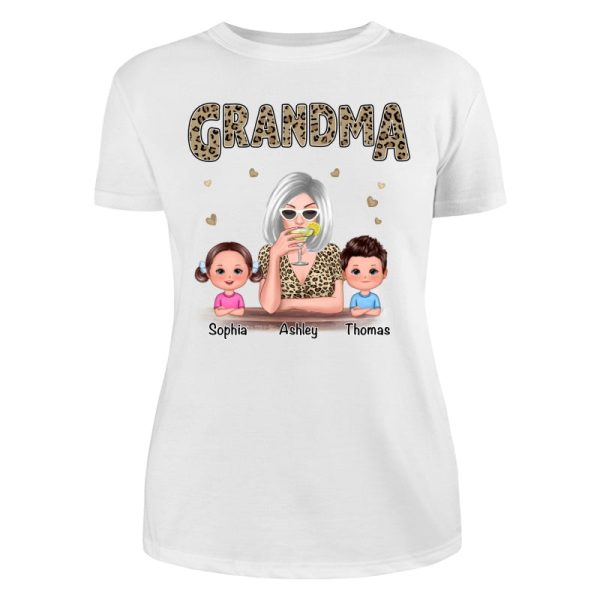 Leopard Shirt Grandma Grandkids Personalized Shirt Online Sale - Image 3