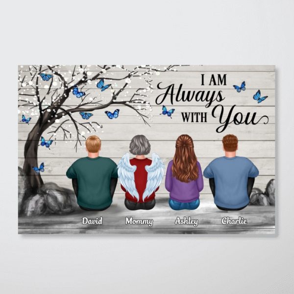 Butterflies Blossom Tree Family Sitting Memorial Remembrance Gift Personalized Horizontal Poster Sale - Image 4