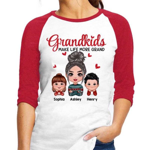 Grandkids Make Life More Grand Doll Grandma Grandkids Personalized Shirt Online Hot Sale - Image 2