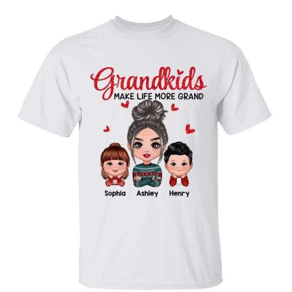 Grandkids Make Life More Grand Doll Grandma Grandkids Personalized Shirt Online Hot Sale