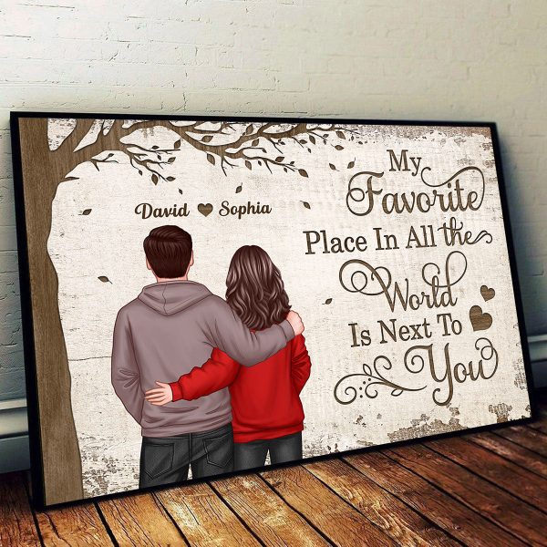 Favorite Place In The World Couple Back View Personalized Poster, Gift For Him, For Her Cheap