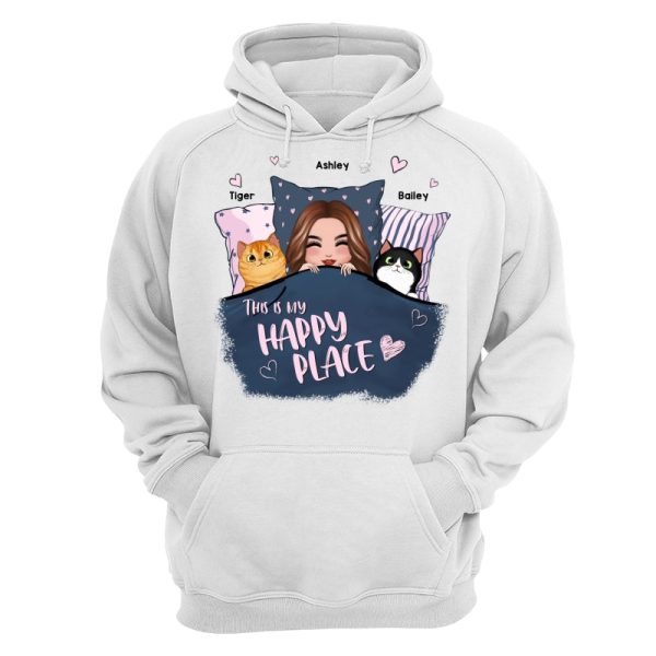 This Is My Happy Place Cat Mom Personalized Shirt on Sale - Image 3