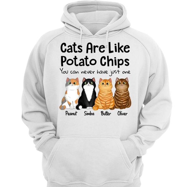 Cats Are Like Potato Chips Fluffy Cat Gift For Cat Lover Personalized Shirt Hot on Sale - Image 3