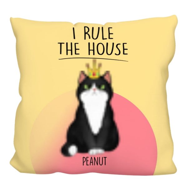 Cats Rule The House Funny Gift For Cat Lovers Personalized Pillow Online Hot Sale - Image 5