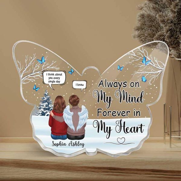 Family Memorial Conversation Personalized Butterfly Acrylic Plaque For Cheap
