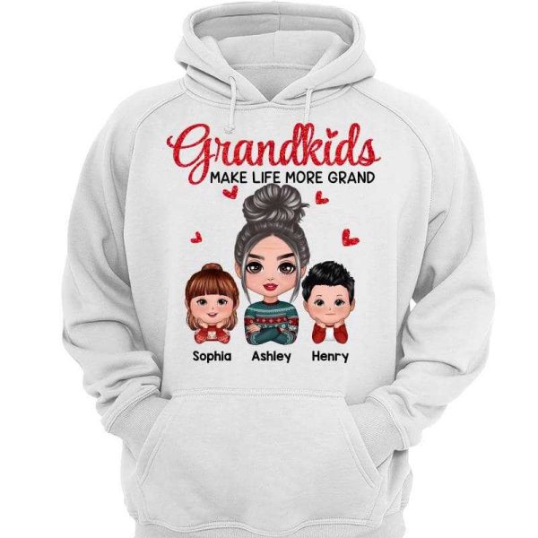 Grandkids Make Life More Grand Doll Grandma Grandkids Personalized Shirt Online Hot Sale - Image 3
