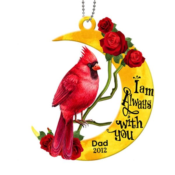 Cardinal Memorial Moon Rose Personalized Acrylic Ornament Online