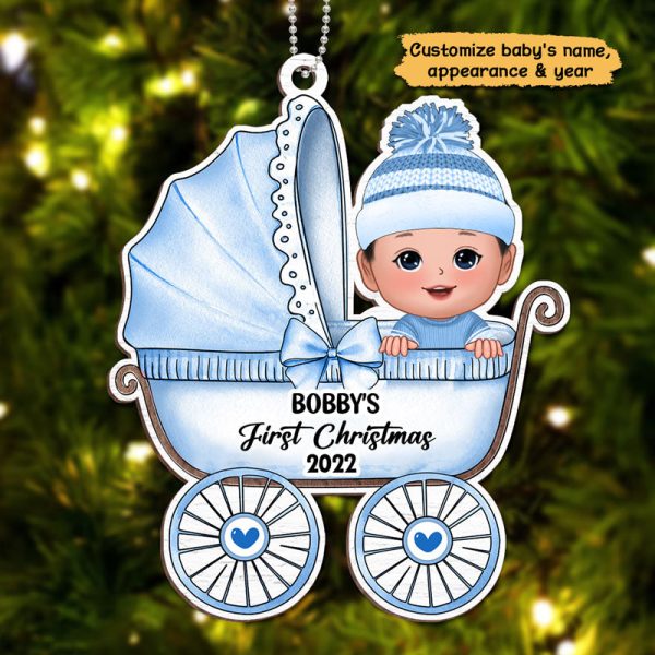 Baby On Carriage Personalized Wooden Ornament Sale - Image 3