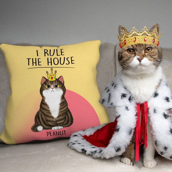 Cats Rule The House Funny Gift For Cat Lovers Personalized Pillow Online Hot Sale - Image 4