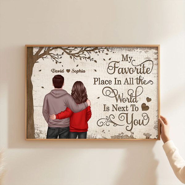 Favorite Place In The World Couple Back View Personalized Poster, Gift For Him, For Her Cheap - Image 3