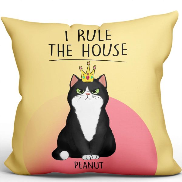 Cats Rule The House Funny Gift For Cat Lovers Personalized Pillow Online Hot Sale