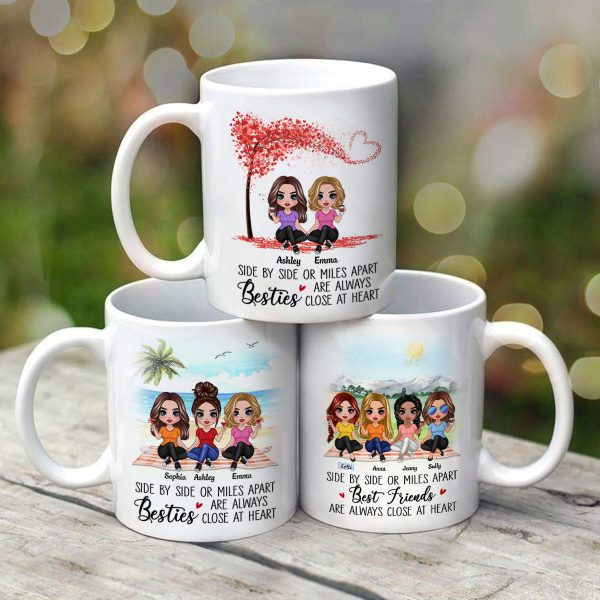 Doll Besties Sisters Sitting Miles Apart Close At Heart Personalized Mug Discount - Image 3