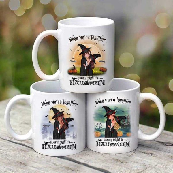 Doll Couple Kissing When We Are Together Every Night Is Halloween Personalized Mug Discount - Image 3