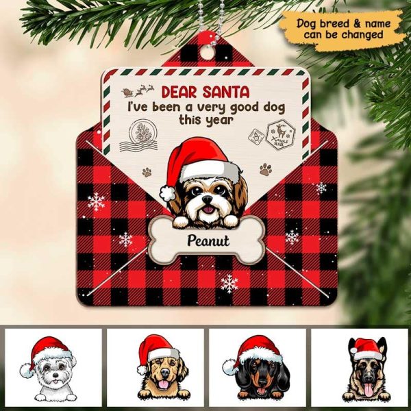 Dear Santa I‘m Good Dog This Year Christmas Envelope Personalized Wooden Ornament For Discount - Image 2