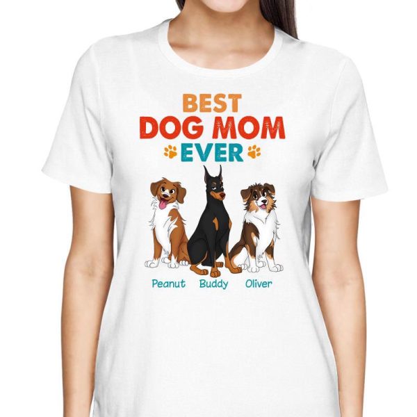 Best Dog Dad Mom Cute Sitting Dog Colorful Personalized Shirt Online now - Image 2