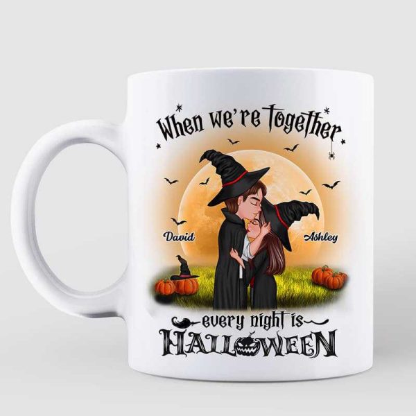 Doll Couple Kissing When We Are Together Every Night Is Halloween Personalized Mug Discount - Image 2