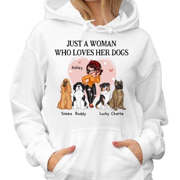 Girl Loves Cute Sitting Dogs Pink Heart Personalized Shirt on Sale - Image 4