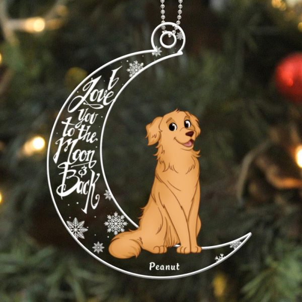 Cartoon Dog On Moon Christmas Gift Personalized Acrylic Ornament Fashion - Image 4