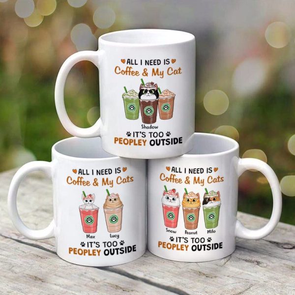 All I Need Coffee And Cats Catpuccino Personalized Mug Discount - Image 3