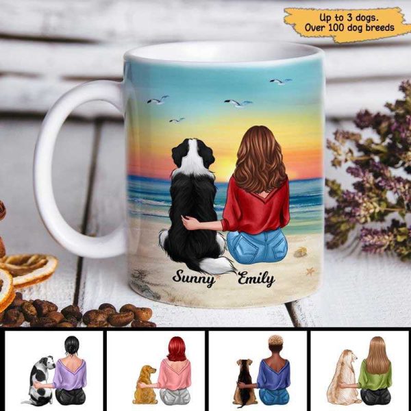 Dogs Sitting At The Beach Personalized Mug Online Hot Sale - Image 2