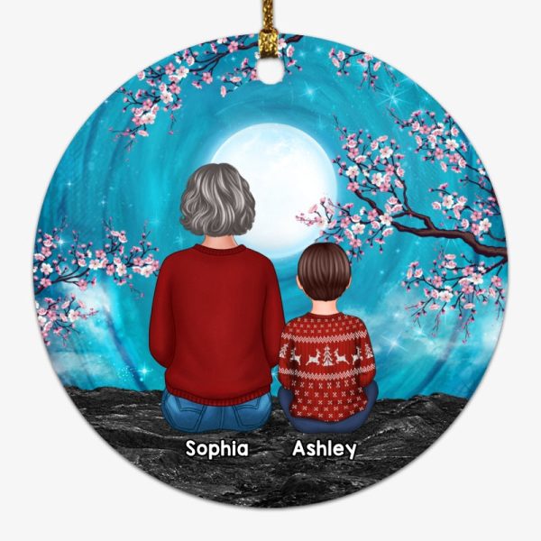 Grandma Grandkids Blue Moon Blossom Tree Personalized Circle Ornament Supply - Image 4