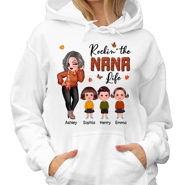 Fall Season Rockin‘ Pretty Grandma Life Personalized Shirt Sale - Image 4