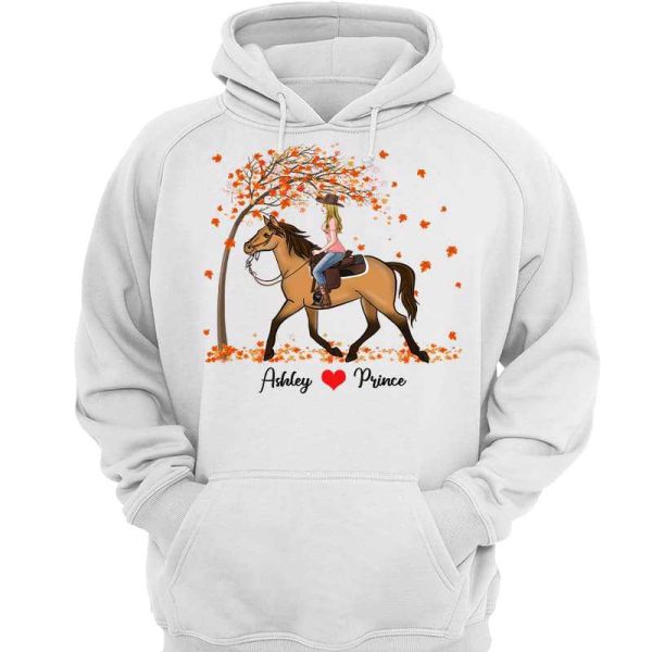 Fall Season Girl Loves Horse Personalized Shirt Sale - Image 3