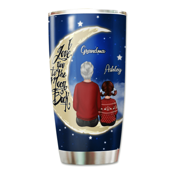 Grandma Grandkids On Moon Personalized Tumbler For Sale - Image 2