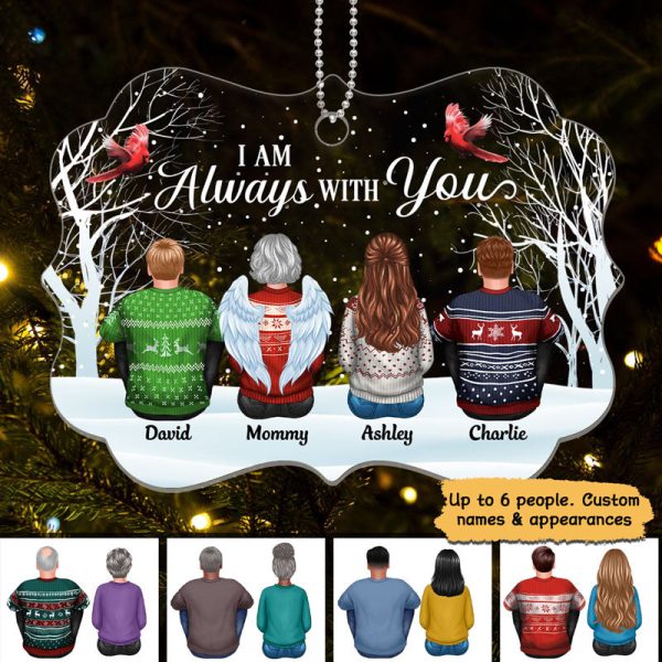 Always With You Family Memorial Snow Background Personalized Acrylic Ornament Cheap - Image 3