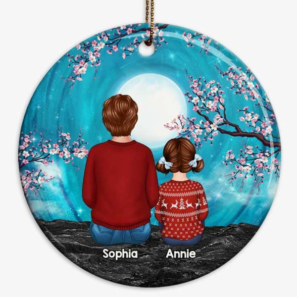 Grandma Grandkids Blue Moon Blossom Tree Personalized Circle Ornament Supply