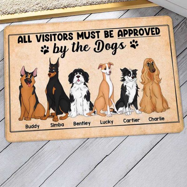 No Need To Knock Cute Sitting Dog Personalized Doormat For Sale