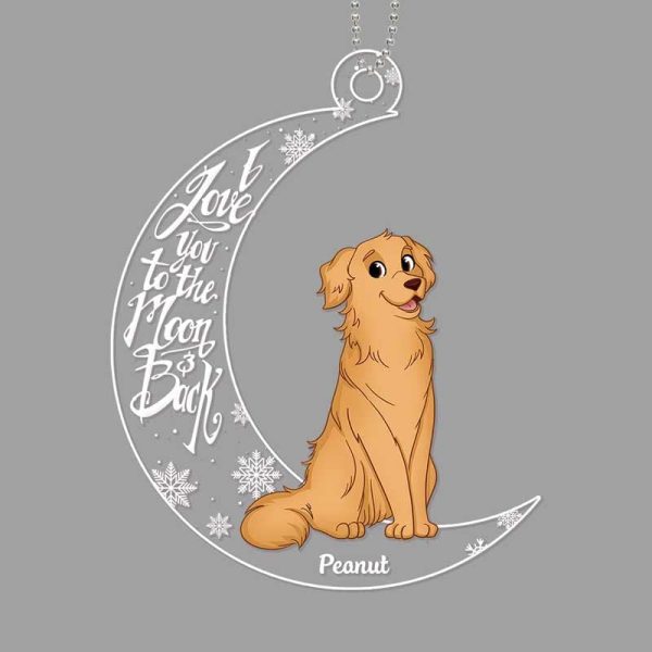 Cartoon Dog On Moon Christmas Gift Personalized Acrylic Ornament Fashion