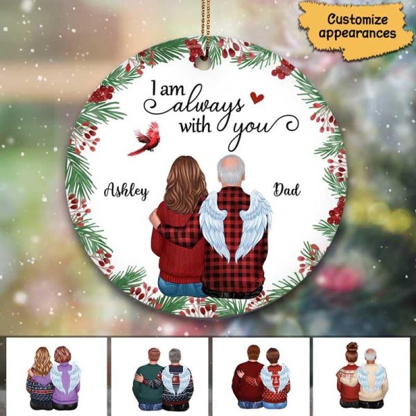 Holly Branch Memorial Personalized Circle Ornament For Cheap - Image 3