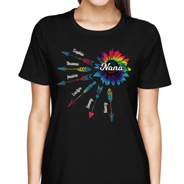Mom Grandma Colorful Sunflower Arrows Personalized Shirt For Cheap - Image 2