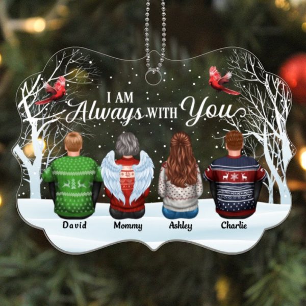 Always With You Family Memorial Snow Background Personalized Acrylic Ornament Cheap - Image 4