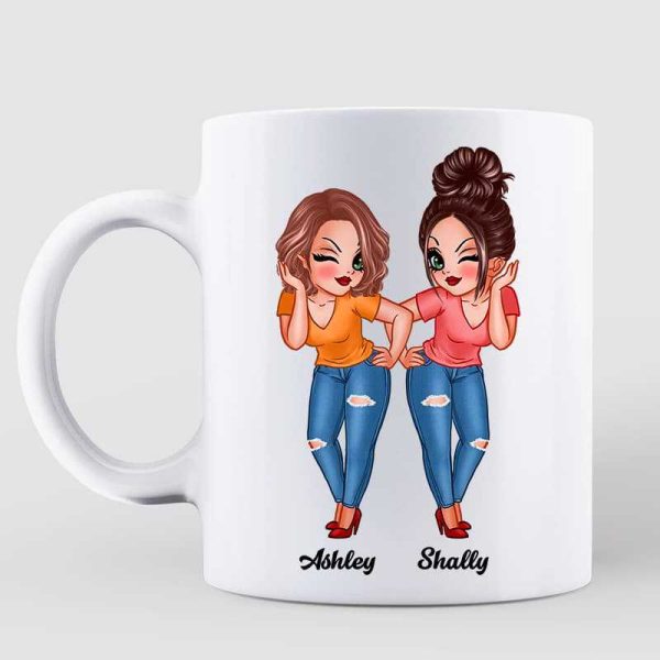 Flower Wreath Pretty Women Best Friends Besties Sisters Personalized Mug Online Hot Sale - Image 2