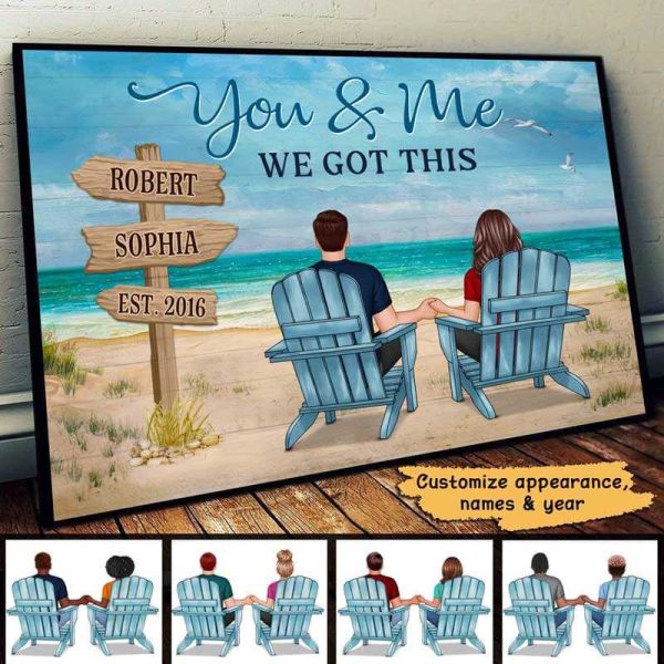 Together We Built A Life Couple Back View At Beach Personalized Horizontal Poster For Cheap